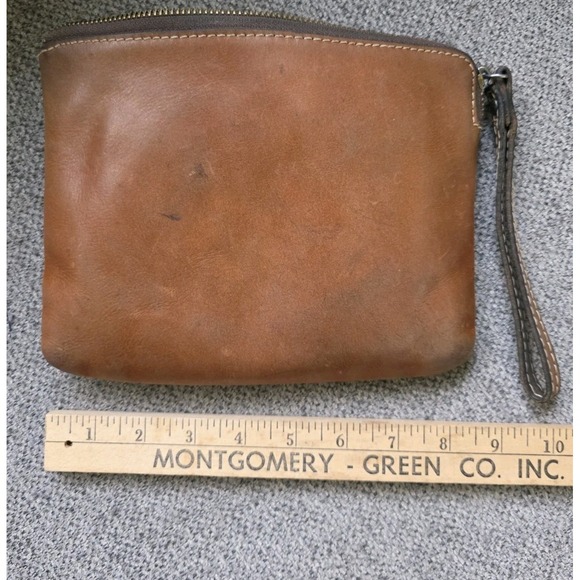 Patricia Nash‎ Cassini Wristlet Brown Leather 8x6 Vtg
